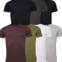 New Herre 7-pak Crew T-shirts Multi - Sort/​Hvid/​Marine/​Lysegrå Melange/​Charmel/​Chatmel/​Khaki T-Shirts, Poloer Og Skjorter·Multipakker|Multipakker·T-Shirts Og Undertrøjer