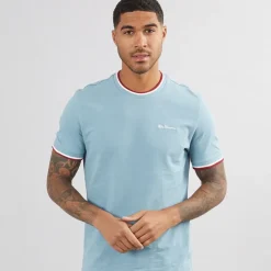 Outlet Herre Pique Ringer T-shirt Petrol T-Shirts, Poloer Og Skjorter·T-Shirts Og Undertrøjer