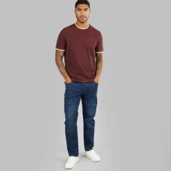 Sale Herre Pique Ringer T-Shirt Vin T-Shirts, Poloer Og Skjorter·T-Shirts Og Undertrøjer