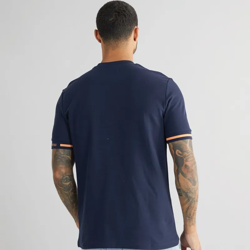 Clearance Herre Pique T-Shirt Mørk Marineblå T-Shirts, Poloer Og Skjorter·T-Shirts Og Undertrøjer