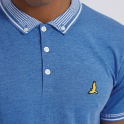 Herre Polo skjorte Sky Blue Marl T-Shirts, Poloer Og Skjorter·Poloer