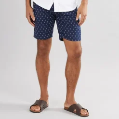 Sale Herre Poplin Stribet Print Resort Shorts Mørkeblå Shorts Og Badetøj·Chino|Shorts Og Badetøj·Shorts