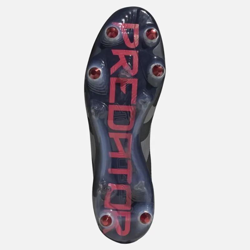New Herre Predator Elite LL Snørebåndsløse Stealth Victory Pack SG Blød Bund Fodboldstøvler Core Black/Grey Four/Lucid Red Fodboldstøvler|Fodboldstøvler