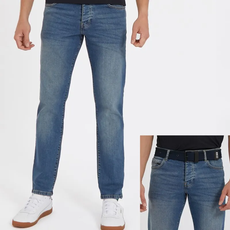 Clearance Herre Princed Jeans med lige pasform Stenvasket Jeans Og Bukser·Jeans Med Lige Ben|Jeans Og Bukser·Jeans