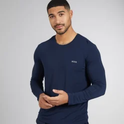 Clearance Herre pyjamastop med lange ærmer Dark Blue Undertøj, Sokker Og Nattøj·Nattøj