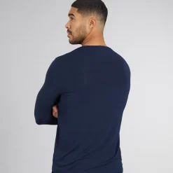 Clearance Herre pyjamastop med lange ærmer Dark Blue Undertøj, Sokker Og Nattøj·Nattøj