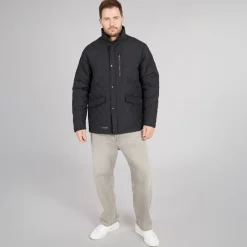 Clearance Herrer Argyle Vatteret Jakke Sort Udendørs|Jakker Og Frakker