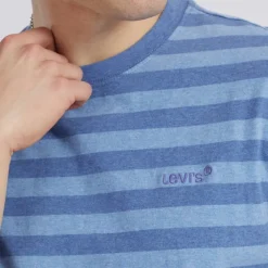 Hot Herre Rød Tab Vintage T-shirt Bardo Stribet Bleget Denim T-Shirts, Poloer Og Skjorter·T-Shirts Og Undertrøjer