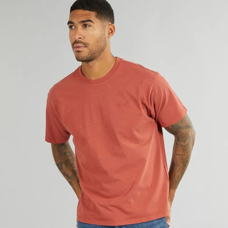 New Herre Rød Tab Vintage T Shirt Garment Farvet Rød Maling T-Shirts, Poloer Og Skjorter·T-Shirts Og Undertrøjer