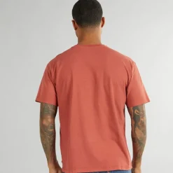 New Herre Rød Tab Vintage T Shirt Garment Farvet Rød Maling T-Shirts, Poloer Og Skjorter·T-Shirts Og Undertrøjer