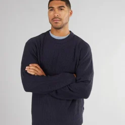 Clearance Herre Rice Strikket Jumper Navy Blazer Trøjer Og Cardigans·Trøjer