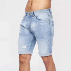 Sale Herre Riptrey Denim Shorts med ridsede detaljer Lyseblå Shorts Og Badetøj·Shorts