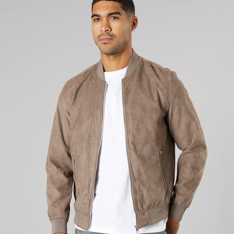 Hot Herre Ron Faux Ruskind Bomber Falcon Faux Suede Jakker Og Frakker·Jakker Og Frakker