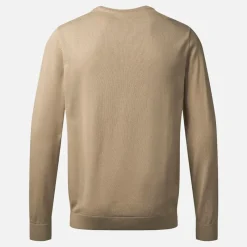 Herre Rund Hals Ellison Strik Sweater Silver Mink Trøjer Og Cardigans·Trøjer