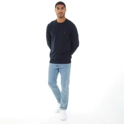 Discount Herre Rundhals Ellison Striktrøje Mørk Safir Trøjer Og Cardigans·Trøjer