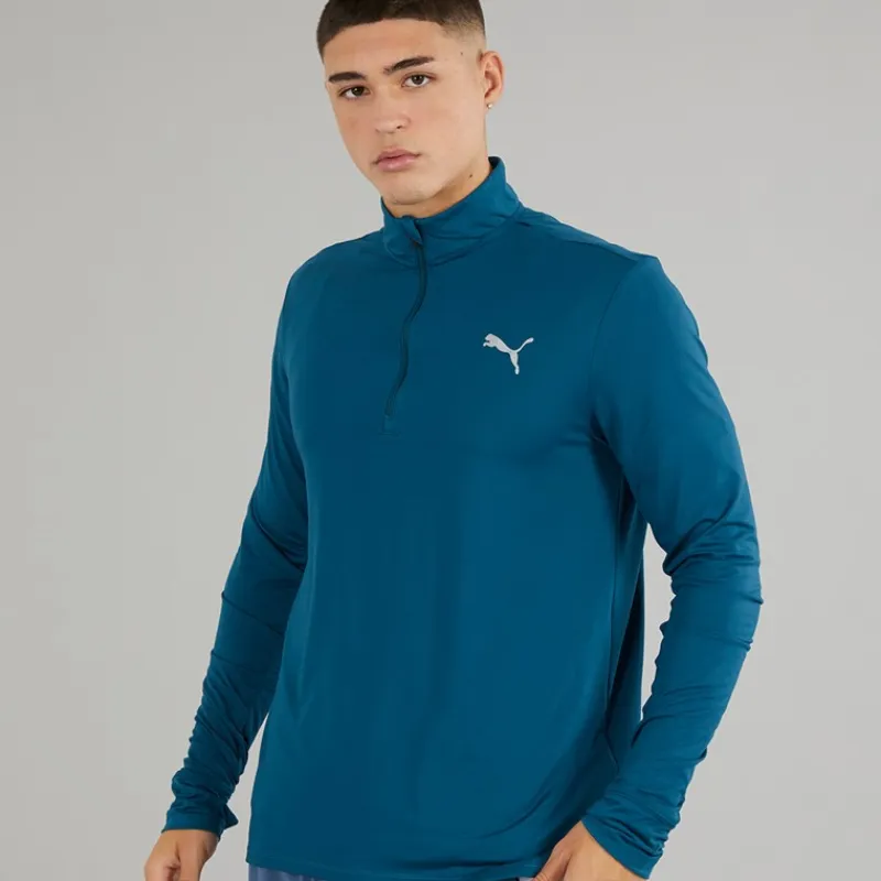 Hot Herre Run Favorit 1/4 Zip Løbe T-shirt Ocean Tropic Træning|T-Shirts Og Undertrøjer