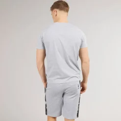 Discount Herre Sanlo T-shirt og shorts sæt Grå Melange Træningsdragter Og Joggingbukser·Træningsdragter|T-Shirts, Poloer Og Skjorter·Sæt