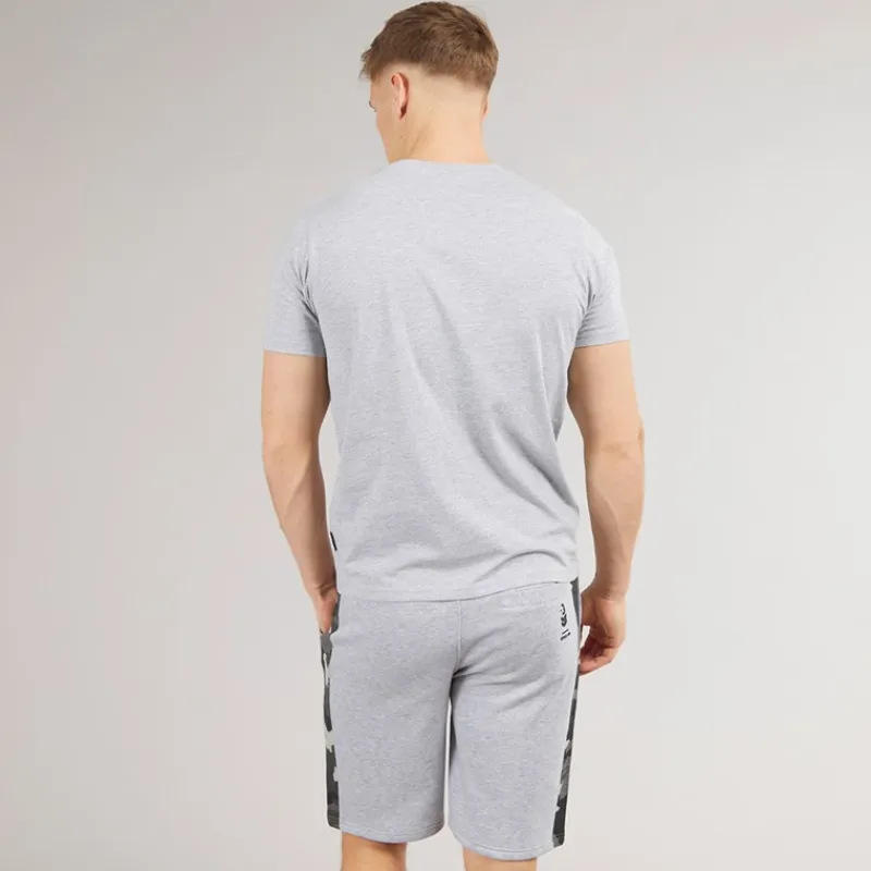 Discount Herre Sanlo T-shirt og shorts sæt Grå Melange Træningsdragter Og Joggingbukser·Træningsdragter|T-Shirts, Poloer Og Skjorter·Sæt