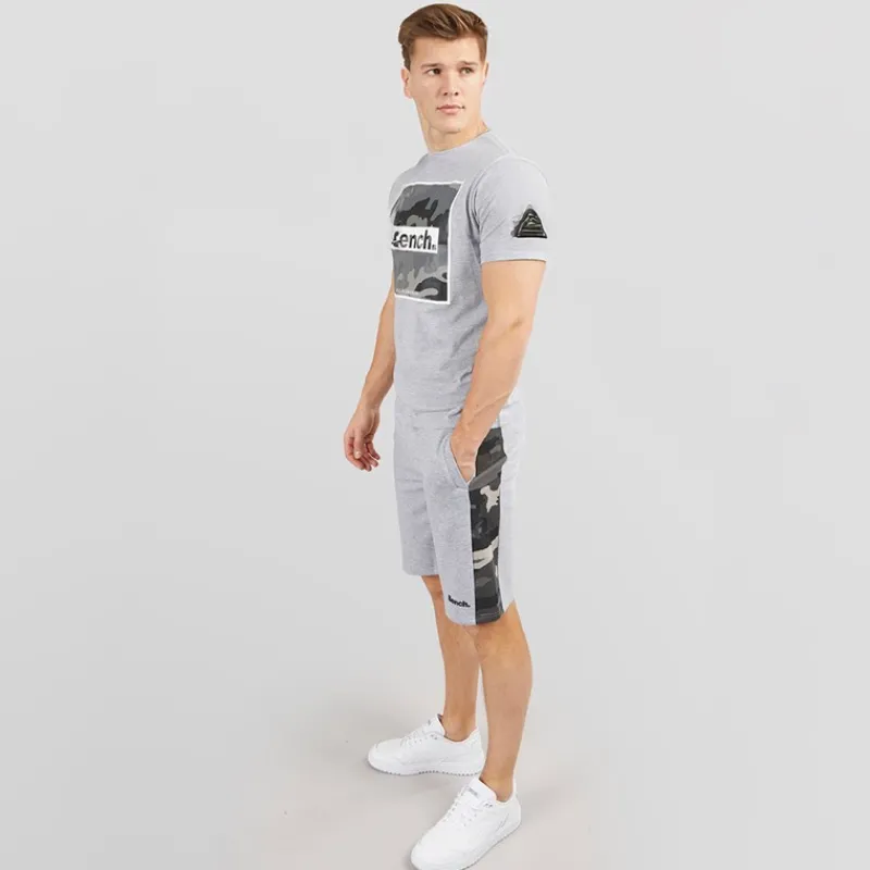Discount Herre Sanlo T-shirt og shorts sæt Grå Melange Træningsdragter Og Joggingbukser·Træningsdragter|T-Shirts, Poloer Og Skjorter·Sæt