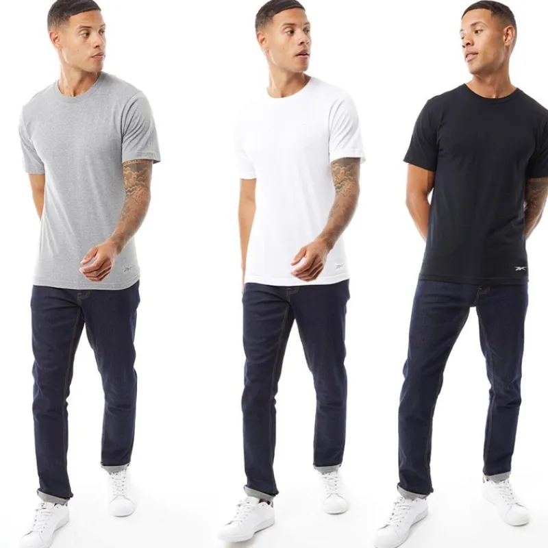 Sale Herre Santo T-Shirts 3-pak Sort/Grå Melange/Hvid T-Shirts Og Undertrøjer|T-Shirts, Poloer Og Skjorter·Multipakker