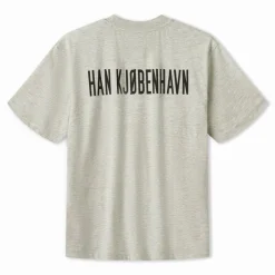 Online Herre Script Logo Boxy T-shirt Grå Melange T-Shirts, Poloer Og Skjorter·T-Shirts Og Undertrøjer