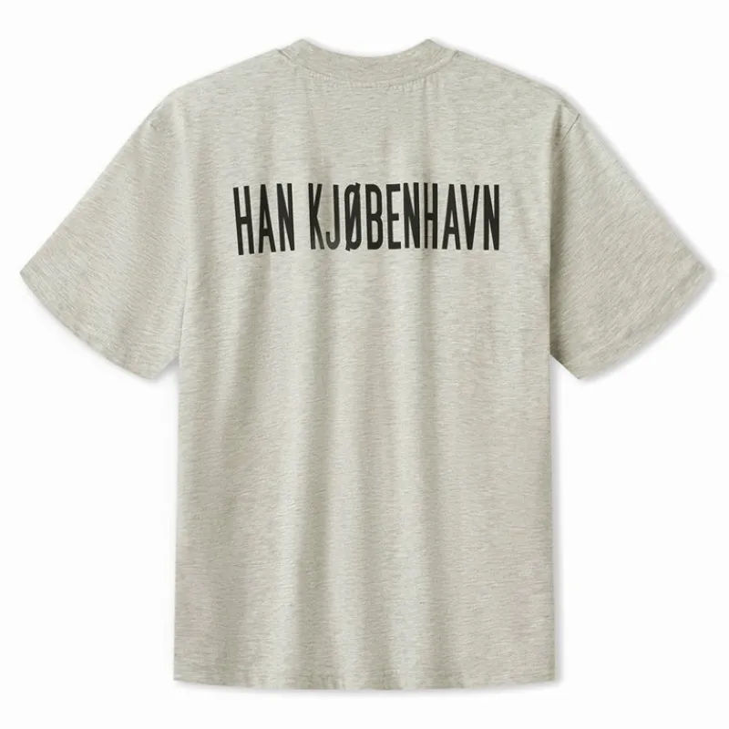 Online Herre Script Logo Boxy T-shirt Grå Melange T-Shirts, Poloer Og Skjorter·T-Shirts Og Undertrøjer