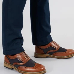 Outlet Herresko Terrence Oxford Brogue Tan Burnish/Navy Sko|Sko