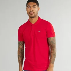 Online Herre Slim Stolpelukning Polo Dybrød T-Shirts, Poloer Og Skjorter·Poloer