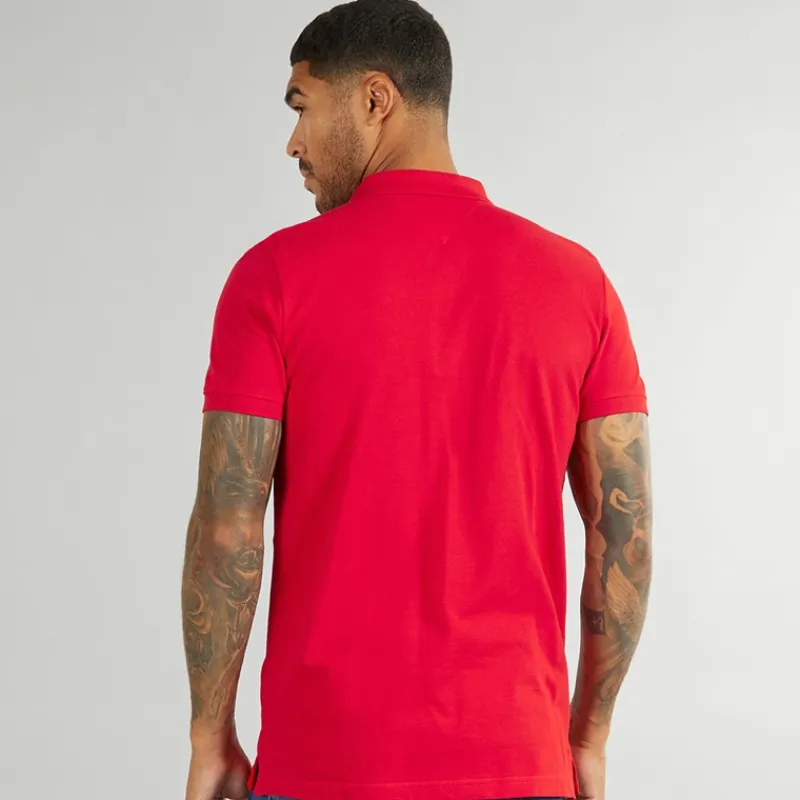 Online Herre Slim Stolpelukning Polo Dybrød T-Shirts, Poloer Og Skjorter·Poloer