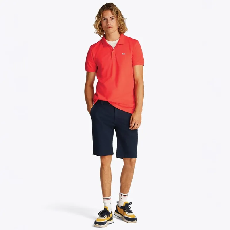 Hot Herre Slim Stolpelukning Polo Bright Vermillion T-Shirts, Poloer Og Skjorter·Poloer