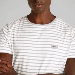 Outlet Herre Slim Stribe T-Shirt K10K1141770K6 T-Shirts, Poloer Og Skjorter·T-Shirts Og Undertrøjer