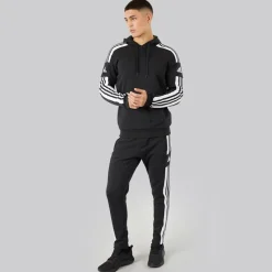 Outlet Herre Squadra 21 Pullover Sweat Hættetrøje Sort/Hvid Træning|T-Shirts Og Undertrøjer