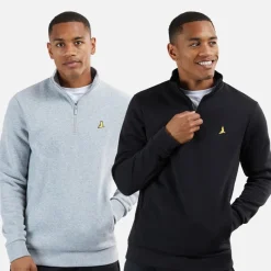 Herre Stilgar To Pakke 1/​4 Lynlås Sweatshirts Sort/​Grå Multipakker·Hættetrøjer Og Sweatshirts|Hættetrøjer Og Sweatshirts·Sweatshirts