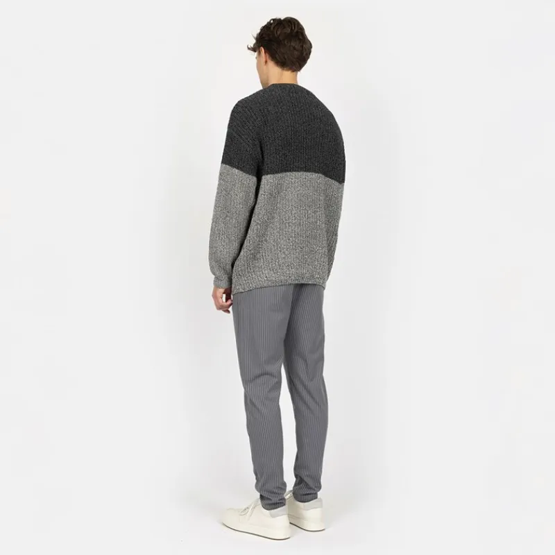 Hot Herre Strikket Colorblock Sweatshirt 642 Dark Shadow Trøjer Og Cardigans·Trøjer|Hættetrøjer Og Sweatshirts·Sweatshirts