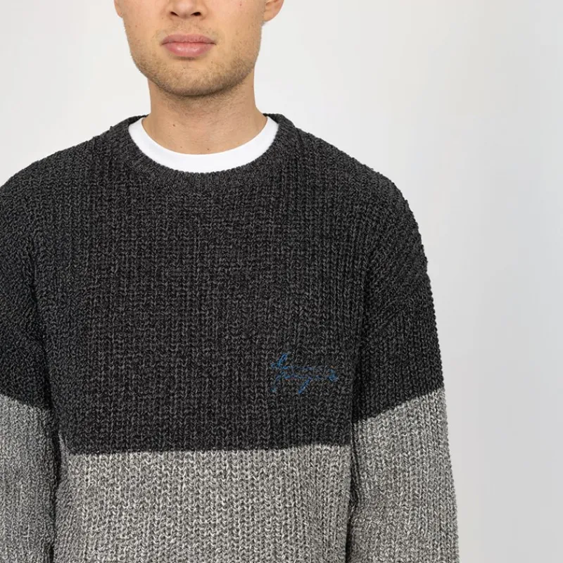 Hot Herre Strikket Colorblock Sweatshirt 642 Dark Shadow Trøjer Og Cardigans·Trøjer|Hættetrøjer Og Sweatshirts·Sweatshirts