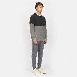 Hot Herre Strikket Colorblock Sweatshirt 642 Dark Shadow Trøjer Og Cardigans·Trøjer|Hættetrøjer Og Sweatshirts·Sweatshirts