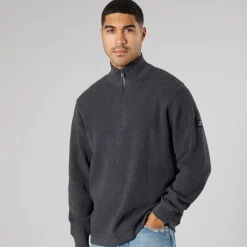 Clearance Herre striktrøje mørkegrå melange Dar Grey M Trøjer Og Cardigans·Trøjer