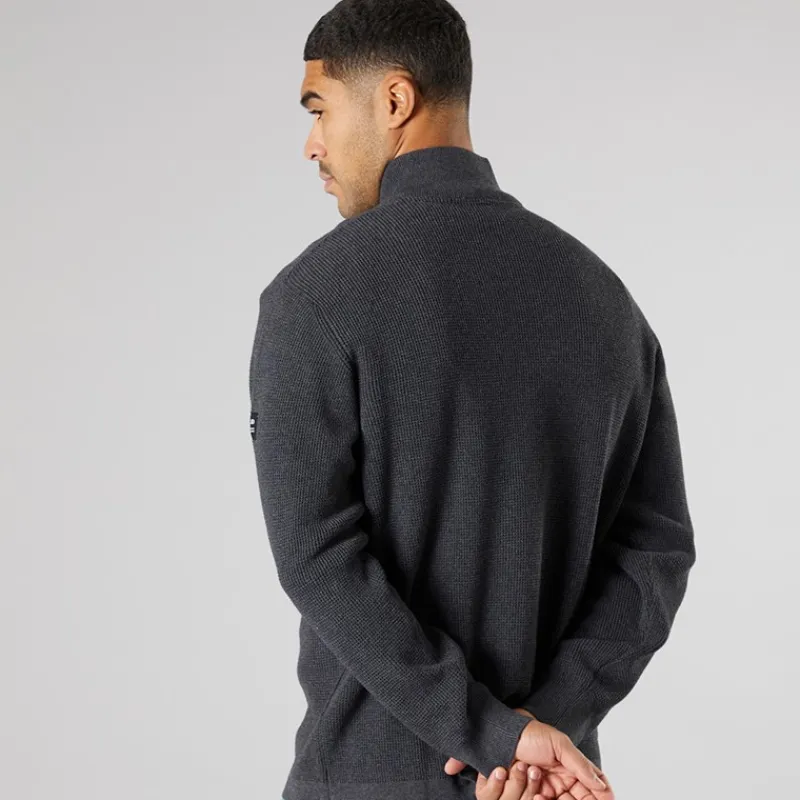 Clearance Herre striktrøje mørkegrå melange Dar Grey M Trøjer Og Cardigans·Trøjer