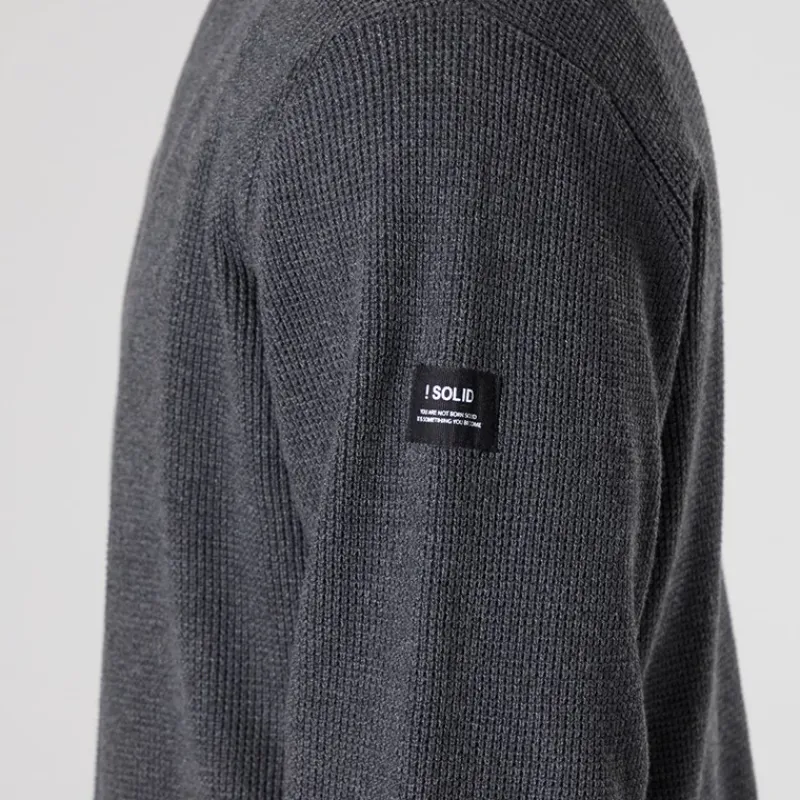 Clearance Herre striktrøje mørkegrå melange Dar Grey M Trøjer Og Cardigans·Trøjer