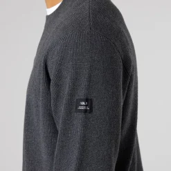 Outlet Herre striktrøje mørkegrå melange Dar Grey M Trøjer Og Cardigans·Trøjer