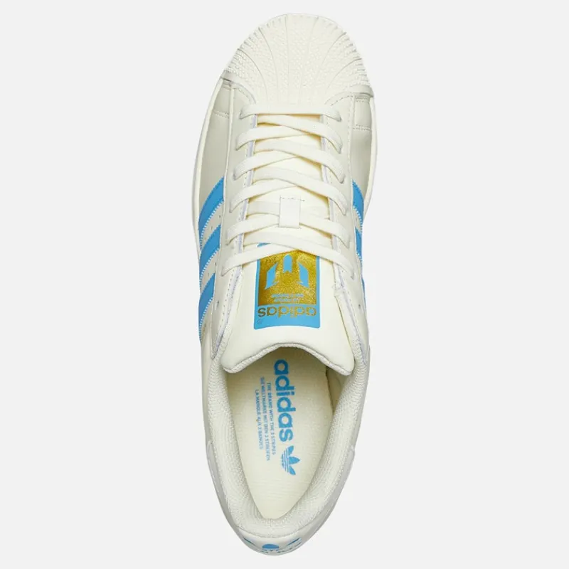 Outlet Herre Superstar Messi Træner Cream White/Semi Blue Burst/Gold Metallic Sneakers|Sneakers