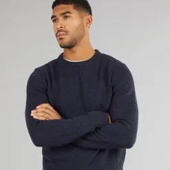 Discount Herre Tanka Rundhals Trøje Marineblå Trøjer Og Cardigans·Trøjer