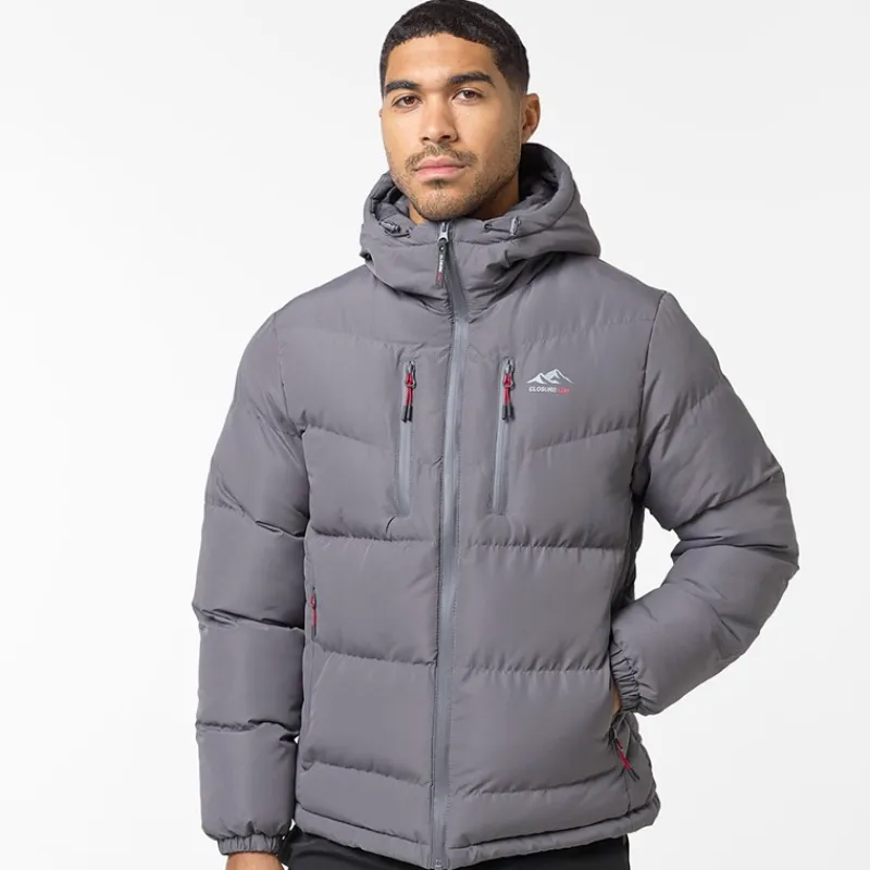 Clearance Herre Tech Logo Puffer Jakke Koksgrå Jakker Og Frakker·Jakker Og Frakker