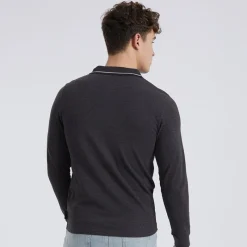 Outlet Herre Telles L/​S Polo Skjorte Charcoal Marl T-Shirts, Poloer Og Skjorter·Poloer