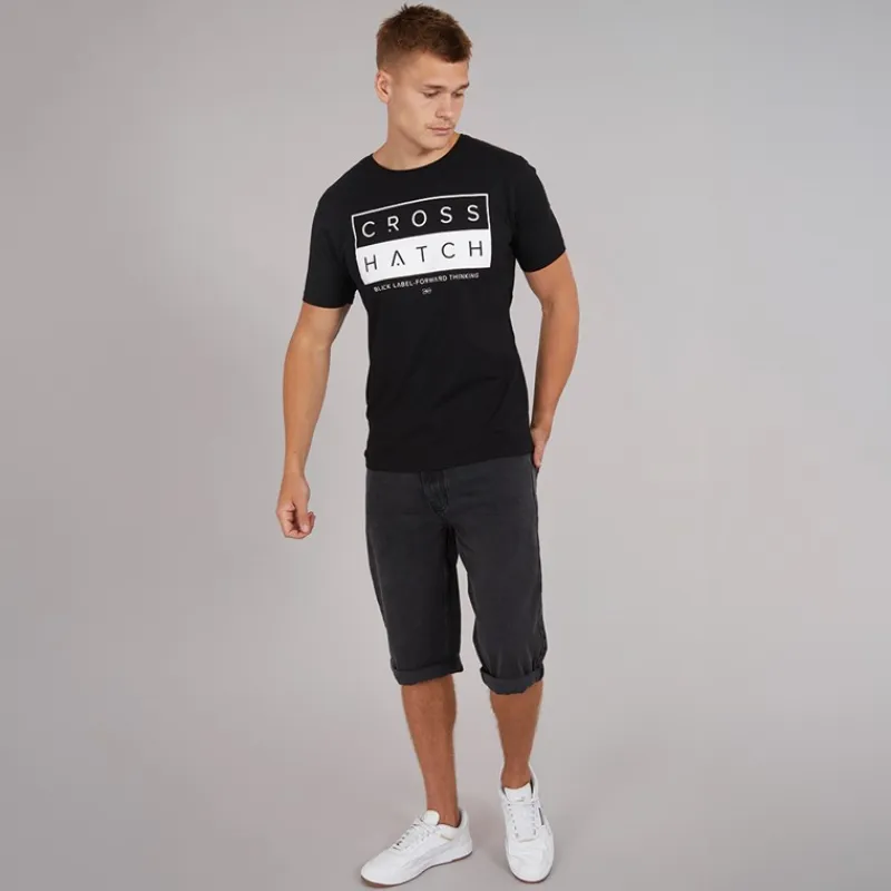 New Herre Tillforth Baggy Denim Shorts Sort Vask Shorts Og Badetøj·Shorts