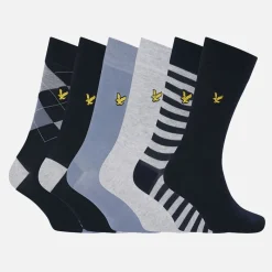 Sale Herre Timothy Seks Pak Strømper Med Gaveæske Peacoat/​Tempest/​Argyle/​Stripe/​Light Grey Marl/​Peacoat Undertøj, Sokker Og Nattøj·Sokker|Sokker