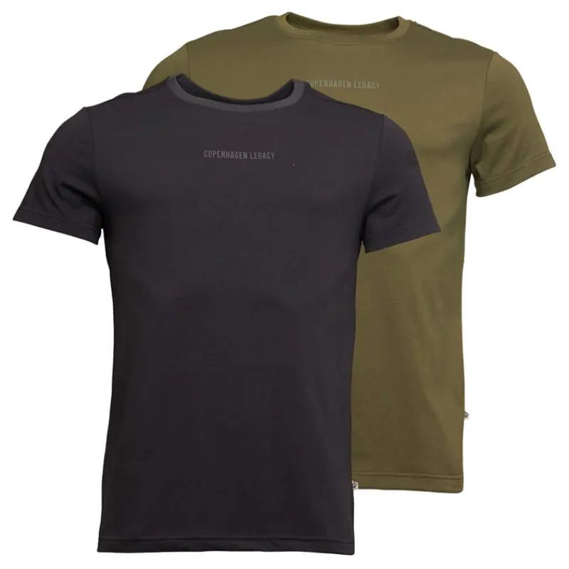 New Herre To-pak T-shirts Hærgrøn/Antracit T-Shirts, Poloer Og Skjorter·Multipakker|Multipakker·T-Shirts Og Undertrøjer