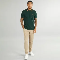 Clearance Herre tværstribet polo skjorte Dark Green T-Shirts, Poloer Og Skjorter·Poloer