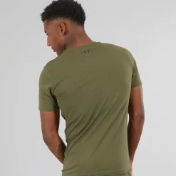 New Herre UA Sportstyle Left Chest Sport træningstrøjer Kakigrøn Træning|T-Shirts Og Undertrøjer