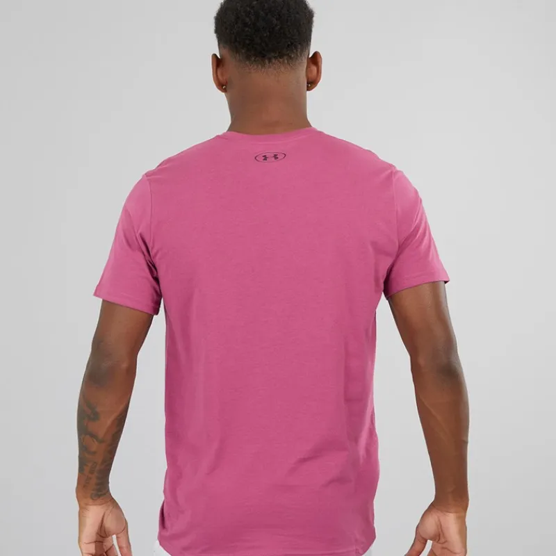 Herre UA Sportstyle Venstre Bryst Kortærmet T-shirt Fuchsia Dusk / Mørk Maroon Træning|T-Shirts Og Undertrøjer